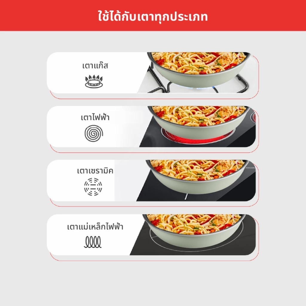 Tefal CW เซ็ตหม้อ-กระทะ 4 ชิ้น รุ่น G179S495 So Matcha Induction รับประกัน 2 ปี