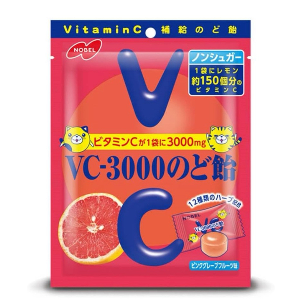 🍊 ลูกอมบำรุงคอ VC-3000 รสพิงก์เกรปฟรุต จากญี่ปุ่น 🇯🇵