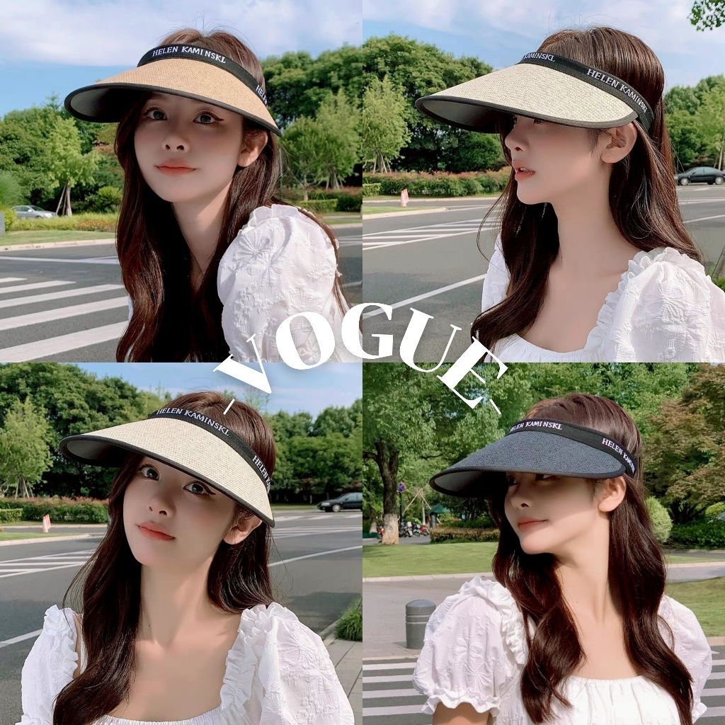 Vogue🌟พร้อมส่ง🌟 หมวกกันแดด สีพื้น มินิมอลสไตล์เกาหลี บางเบา (MK-15)