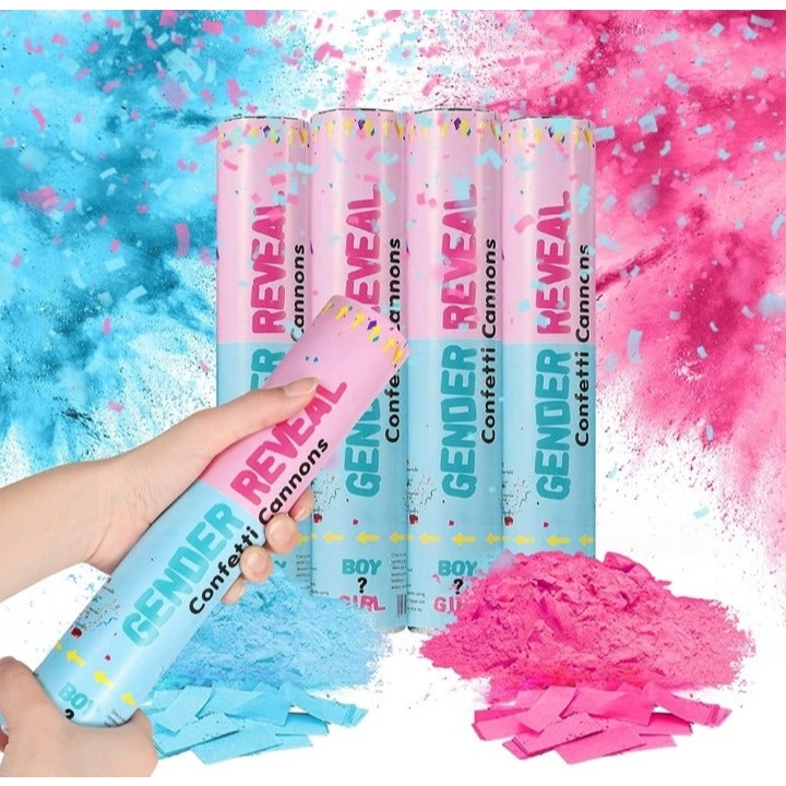 พลุกระดาษ เปเปอร์ชู๊ต สเปรย์พ่นควัน ทายเพศลูก เซอร์ไพร เฉลยเพศ Gender spray Baby Gender Reveal Confetti Powder Cannons