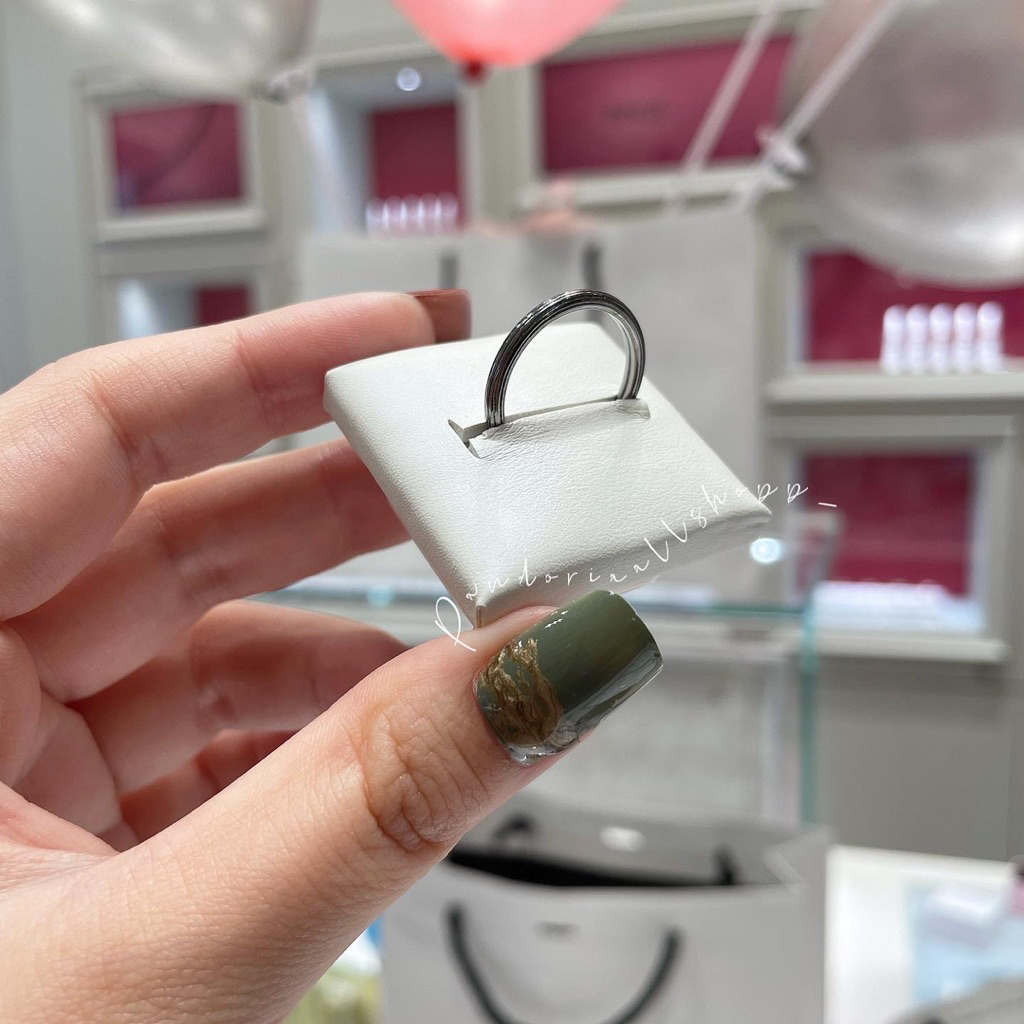 (ของแท้100%) ❣️แถมกล่อง Pandora Sparkling Sterling Silver Wishbone ring แหวนเพชร wish