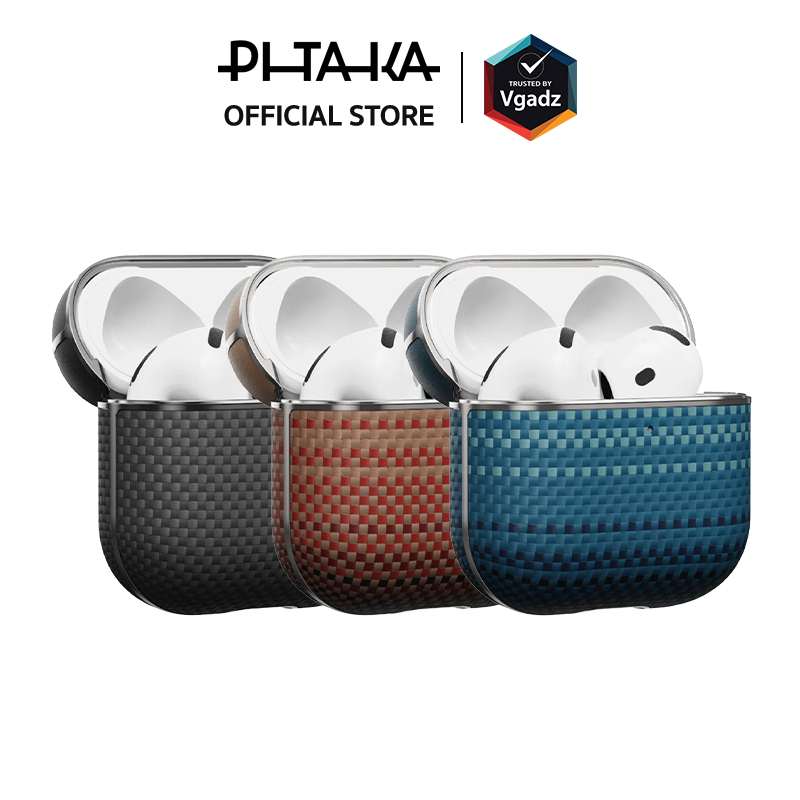 Pitaka - เคสสำหรับ AirPods Pro 2 / AirPods 4 รุ่น Aramid Fiber Magnetic Case