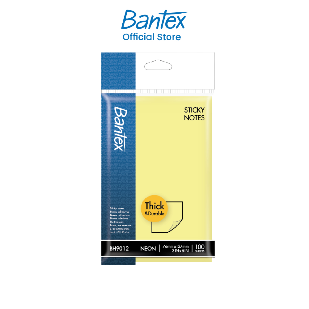 Bantex กระดาษโน๊ต กาวในตัว 100แผ่น โพสอิทมีกาว มีหลายขนาด กาวในตัว ติดแน่น เขียนง่าย Sticky Notes
