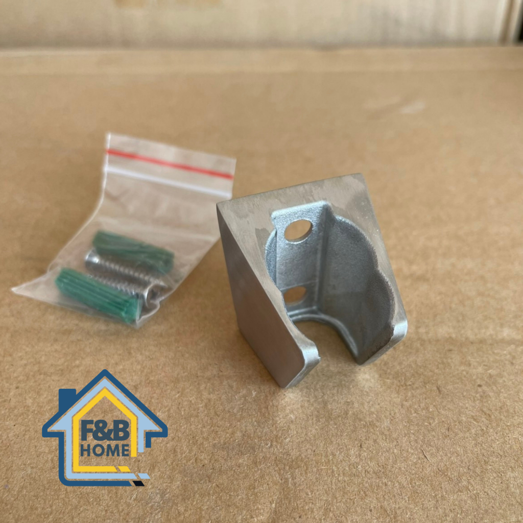 F&B Home ที่เเขวนฝักบัวสเเตนเลสรุ่น344 เเข็งเเรงทนทาน เเบบ2ล็อค มีน๊อตเเถมในตัว [สงวนลิขสิทธิ์คลิปและรูป]
