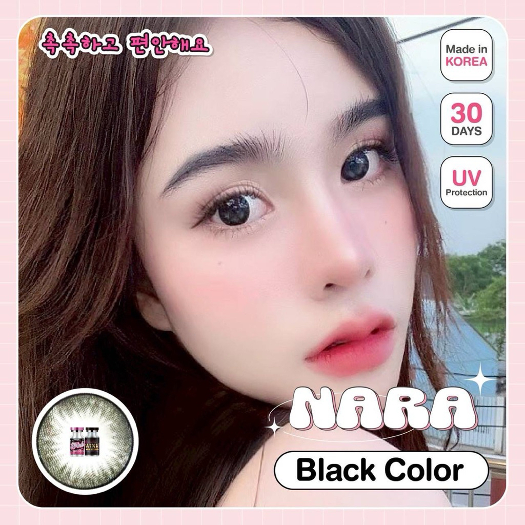 คอนแทคเลนส์ Wink Nara สีดำ ขนาดตาโต
