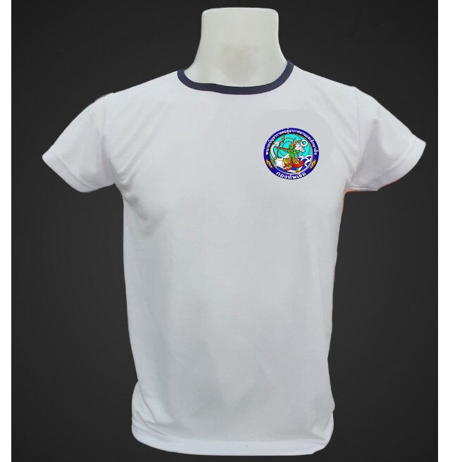 เสื้อน๊อตทหารเรือแบบผ้ายืด สกรีนลาย หน่วยบัญชาการต่อสู้อากาศยานและรักษาฝั่ง สอ.รฝ.