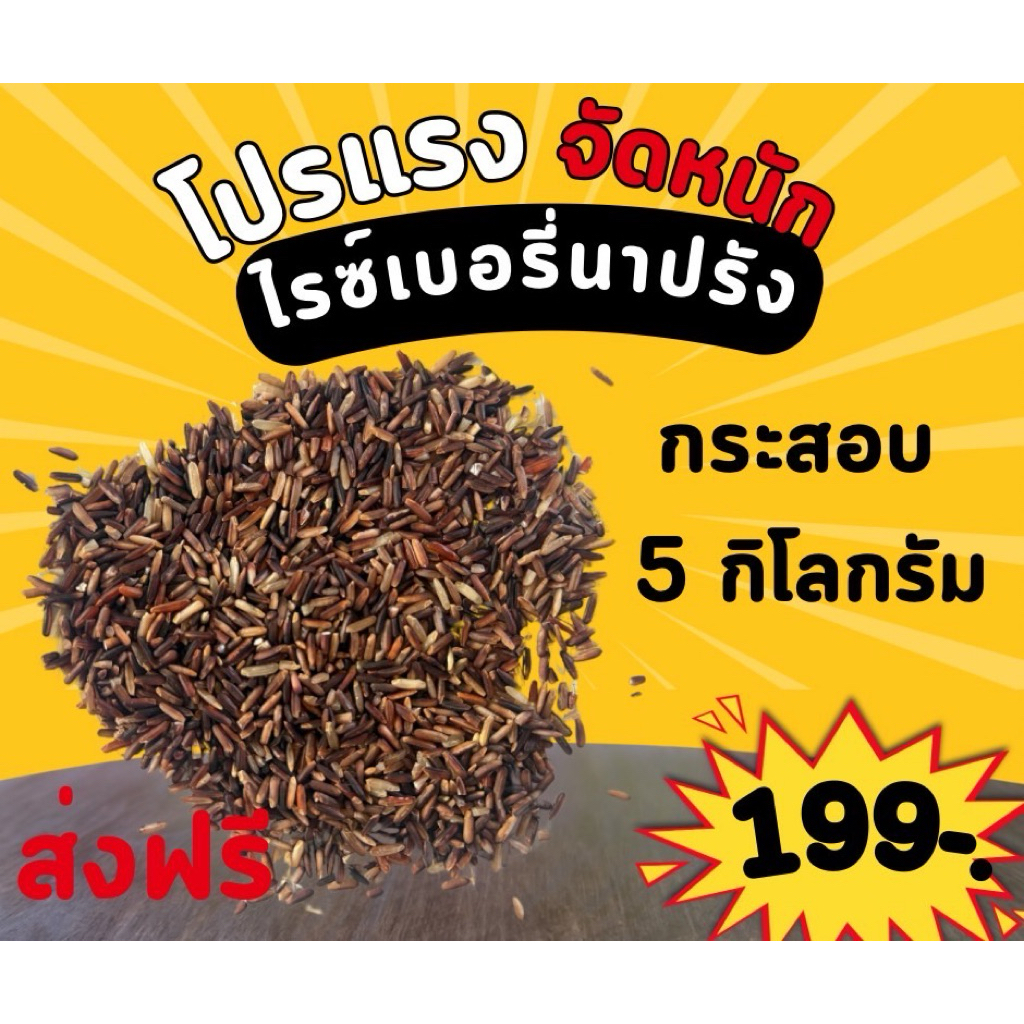 ข้าวไรซ์เบอรี่นาปรังแพคกระสอบละ5กิโลกรัม