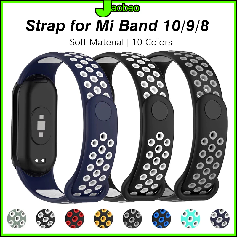 สายซิลิโคนสองสี for นาฬิกาอัจฉริยะ Xiaomi Smart Band 10 9 8 สายนาฬิกาเปลี่ยนนิ่ม for Mi Band 10 9 8 NFC