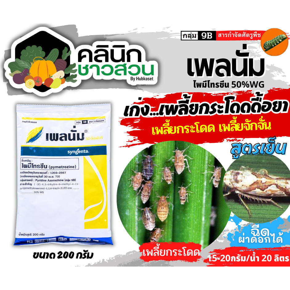 🥬 เพลนั่ม (ไพมีโทรซีน) บรรจุ 200กรัม กำจัดเพลี้ย เพลี้ยกระโดด เพลี้ยจั๊กจั่น