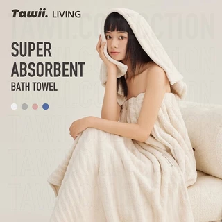 Tawii. ผ้าเช็ดตัว 70*140cm ขนาดใหญ่ ผ้าขนหนู พันทั้งตัว ขนแกะปะการัง แห้งไว ซับน้ำดีขนไม่หลุด