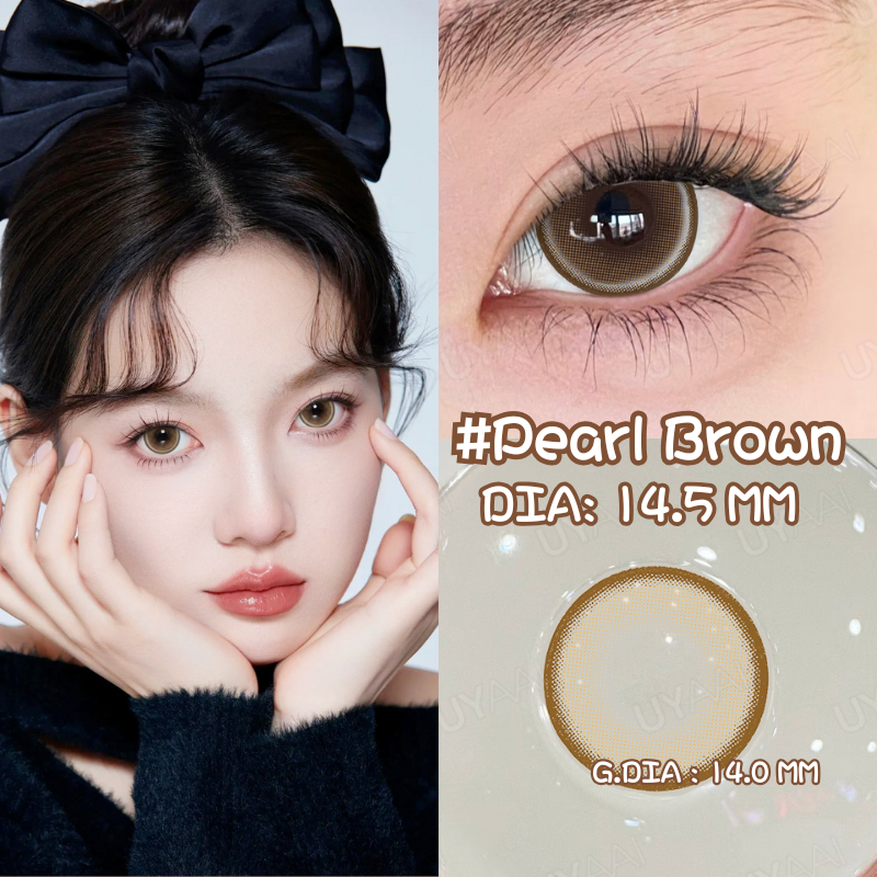 UYAAI คอนแทคเลนส์ Pearl Gray /Pearl Brown 14.5 mm 42% รายเดือน 1คู่ /2 ชิ้น