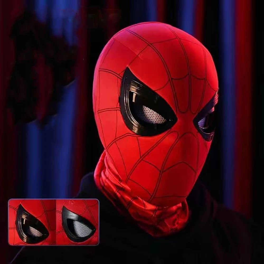 【พรีออเดอร์】Spiderman Headgear Mask ของเล่นเด็กคอสเพลย์ Moving Eyes หน้ากากอิเล็กทรอนิกส์ Spider Manของเล่นสำหรับผู้ใหญ่