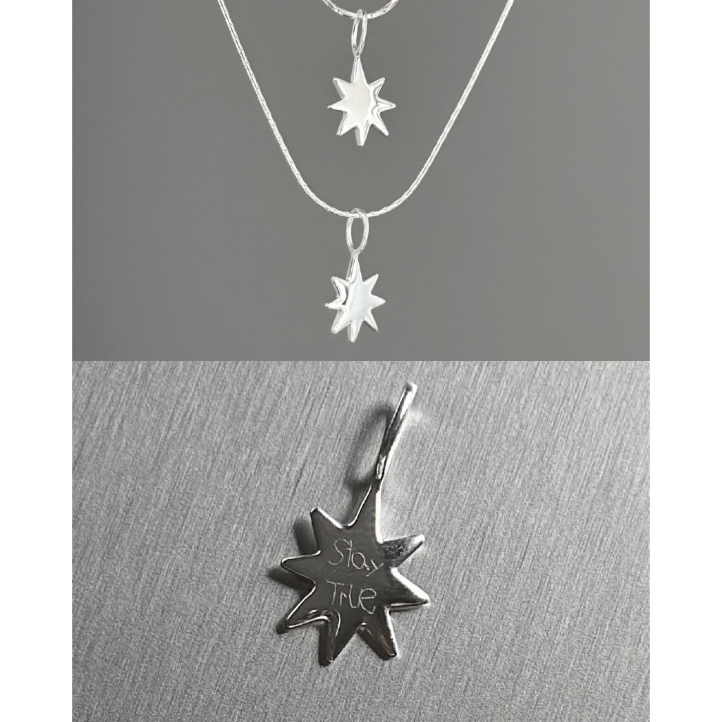 (pendant,เฉพาะจี้) : SPARKLE WISH PENDANT SILVER925 / จี้ดาวเงินแท้ สลักตัวอักษรฟรี | YOUR WISHLIST