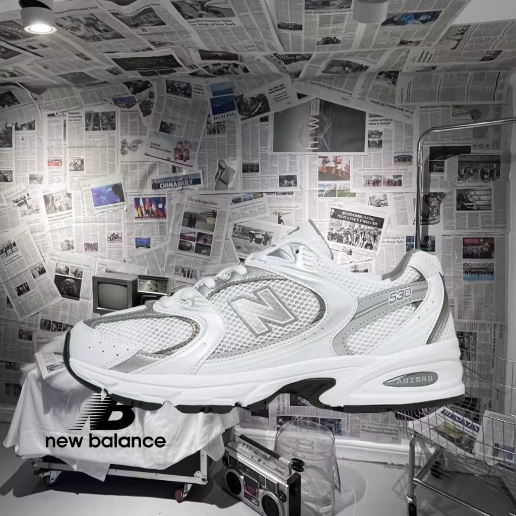 （ของแท้ 100 %）💛 New Balance 530 MR530AD ขาว/ดำ/สีเงิน