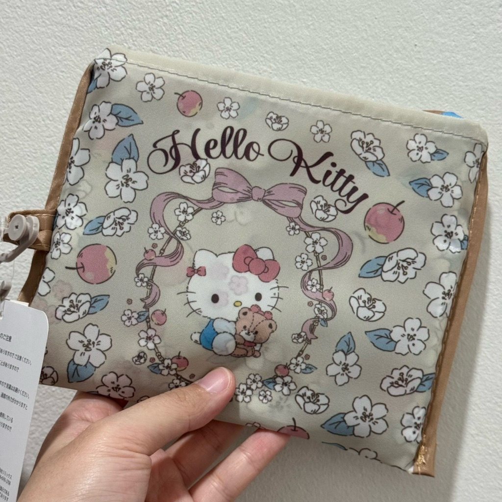 (ใหม่ พร้อมส่ง) eco bag jumbo hello kitty sanrio คอลสวนดอกไม้ ลิขสิทธิญี่ปุ่น