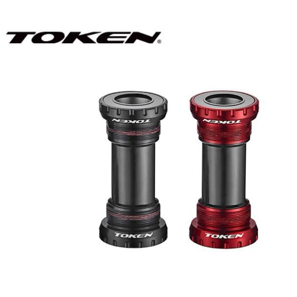 กะโหลก 𝗧𝗢𝐊𝗘𝗡 TK877EX- Black   🔸ROAD&MTB BSA1.37"x24T 68/73mm.