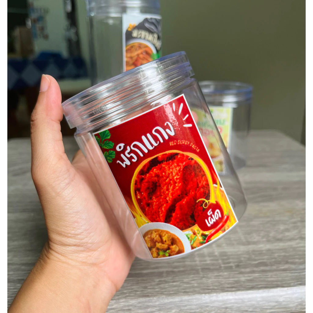กระปุกใส่เครื่องปรุง+สติกเกอร์กันน้ำ (ฝาใส) ฝาเกลียว เนื้อ Food grade ขนาด 419 Ml thumbnail 9