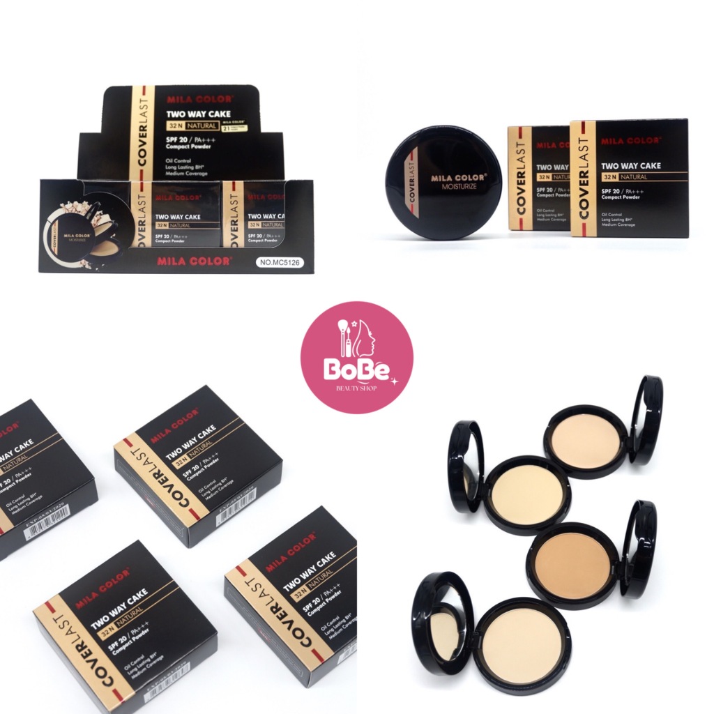 {12ตลับ} MILA COLOR CoverLast Double Power แป้งพัฟกันแดด ควบคุมความมัน ให้ผิวเนียนใส SPF20 PA+++