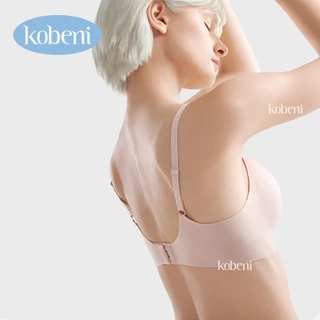 ⭐KOBENI⭐BRA เจลลี่บราไร้ขอบ ไร้โครง แต่งขอบลูกไม้คอวี เซ็กซี่ ฟองน้ำดันทรงกระชับอกชิดสวย ผ้านิ่มใส่สบาย
