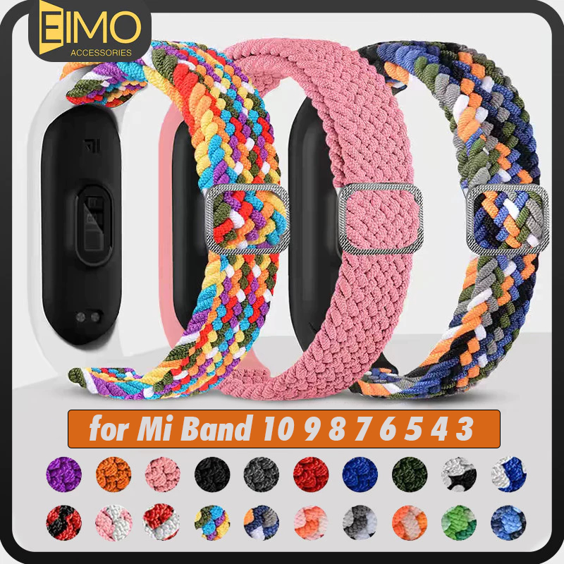 สายไนลอนนุ่ม for Smartwatch Xiaomi Mi Band 10 9 8 7 6 5 4 3 สายรัดข้อมือ Mi Band 9 8 7 6 5 4 3 NFC