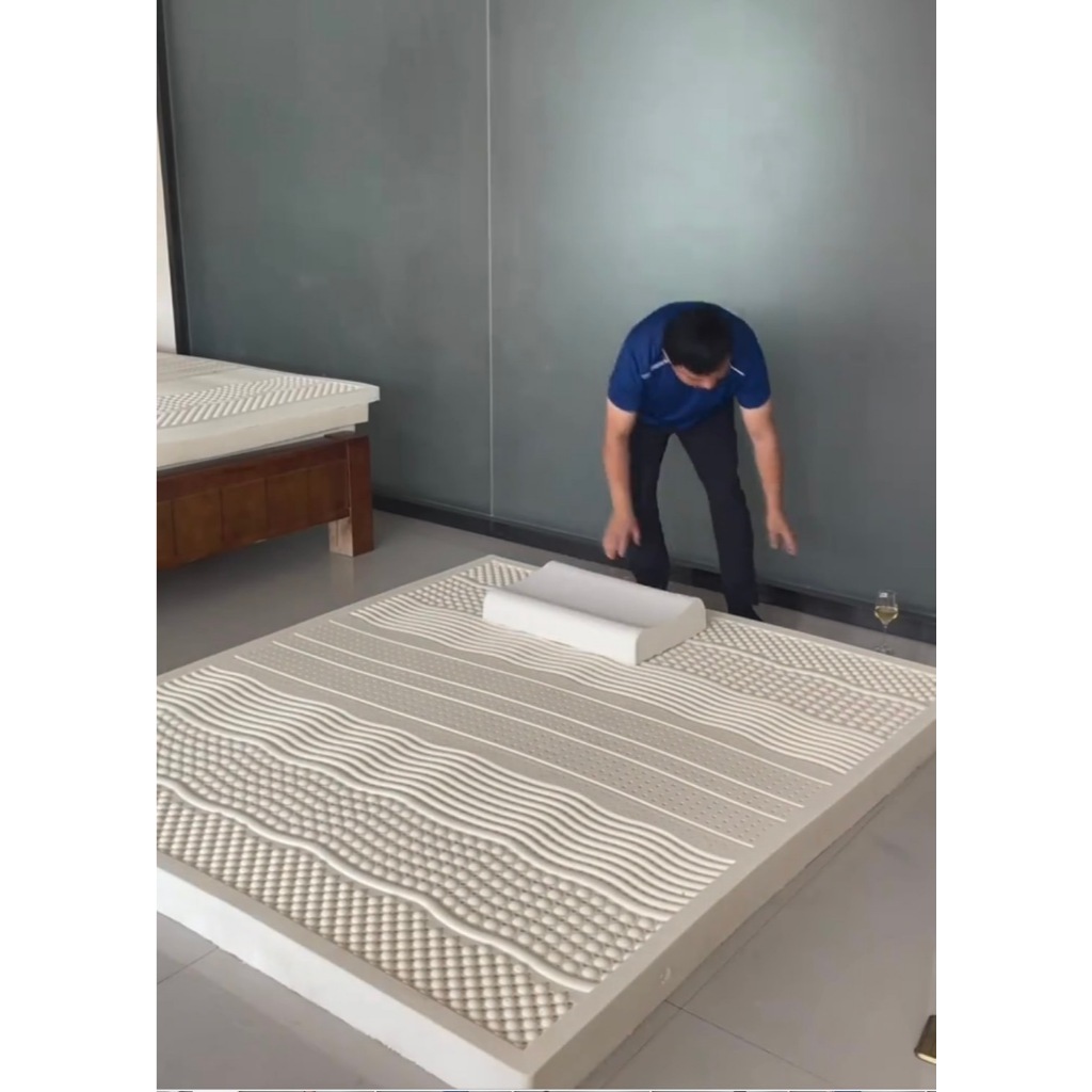 ตะกร้า6 [ ในไลฟ์ ] ที่นอน ยางพาราฉีดแท้ หนา 2-6 นิ้ว Fadell Latex ปลอกซิปถอดได้ Density 90 พร้อมหมอน
