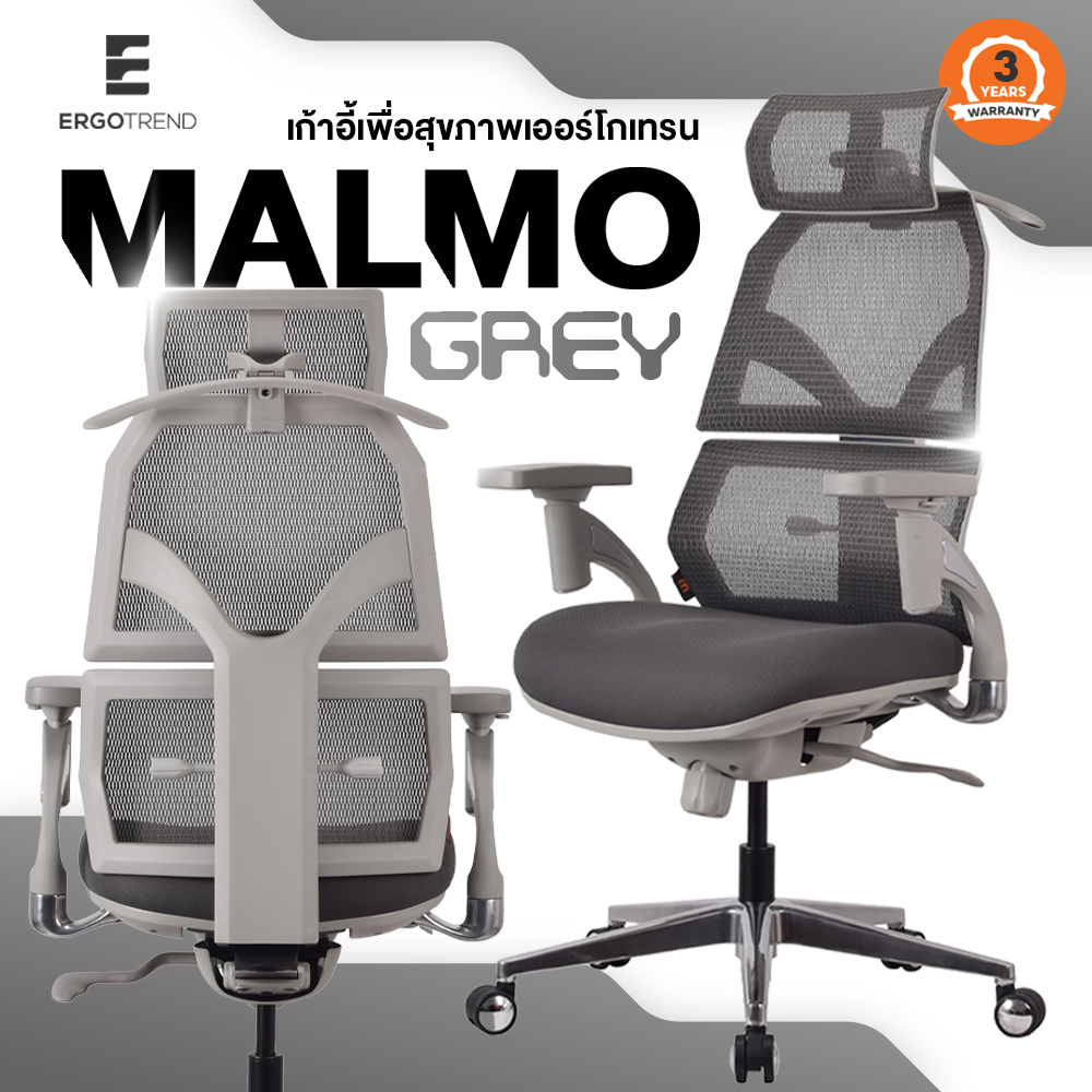 Ergotrend เก้าอี้เพื่อสุขภาพเออร์โกเทรน รุ่น Malmo - เทา