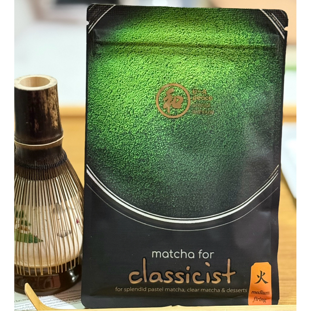 🍃 Peace ผงชาเขียวเพียว 100% ไม่ผสมน้ำตาล (มัทฉะ) | 100% Ground Tea Series Classicist (Medium)
