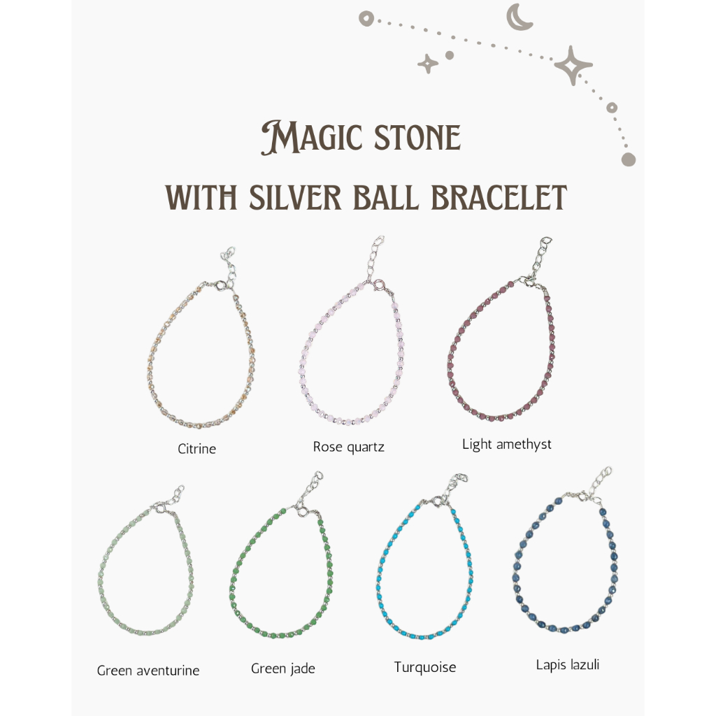 SissyJewelry // สร้อยข้อมือเงินแท้ รุ่น Magic stone with silver ball bracelet