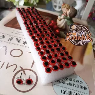 ตาพญานาค (มีหลายขนาดให้เลือก) doll eye ตา ตาตุ๊กตา ตาแก้ว สีแดง เหมือนจริง แบบ ก้านลวด จำนวน 2 คู่ (4 ดวงตา)