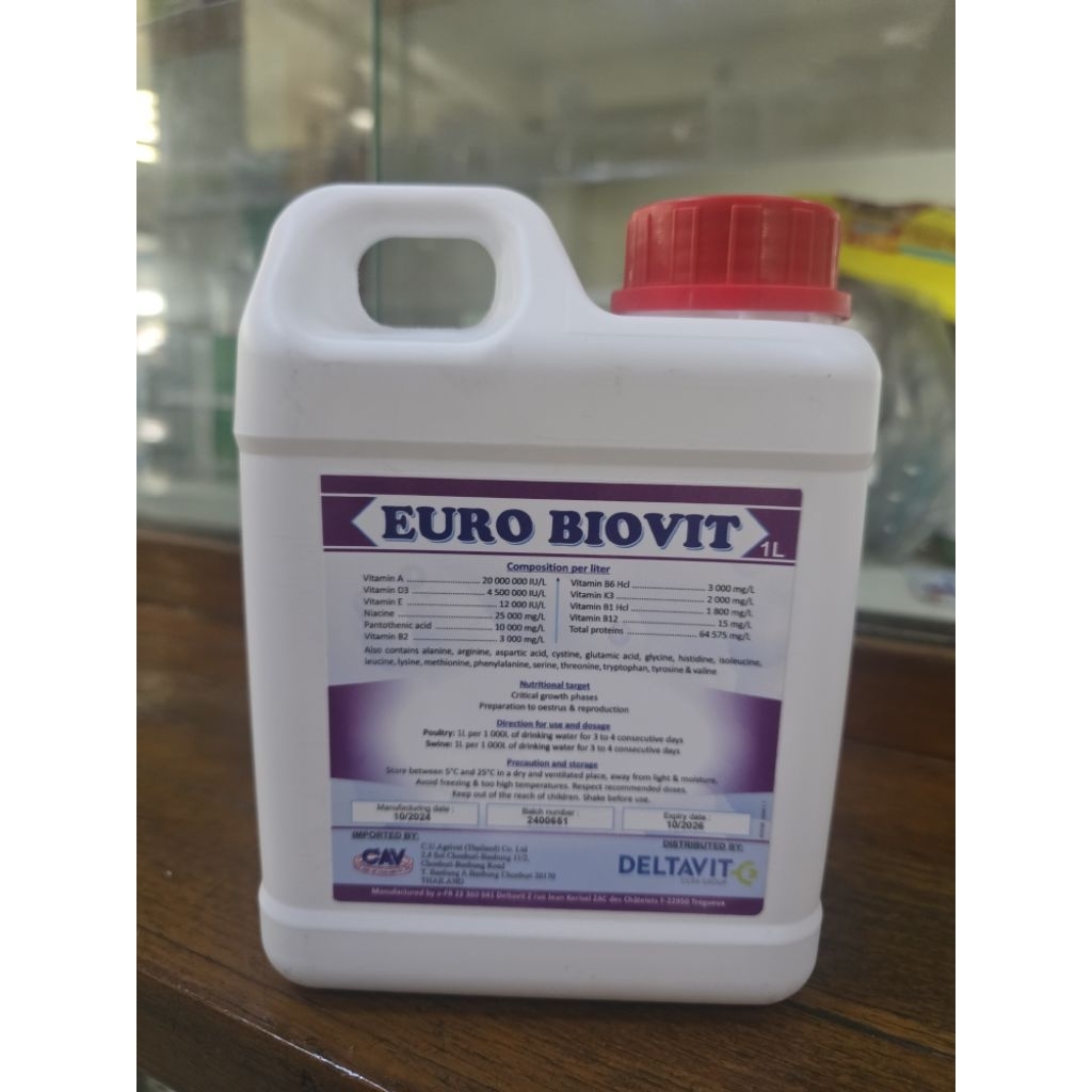 ยูโรไบโอวิท Eurobiovit วิตามิน อะมิโนเข้มข้นสำหรับสัตว์ 1 ลิตร