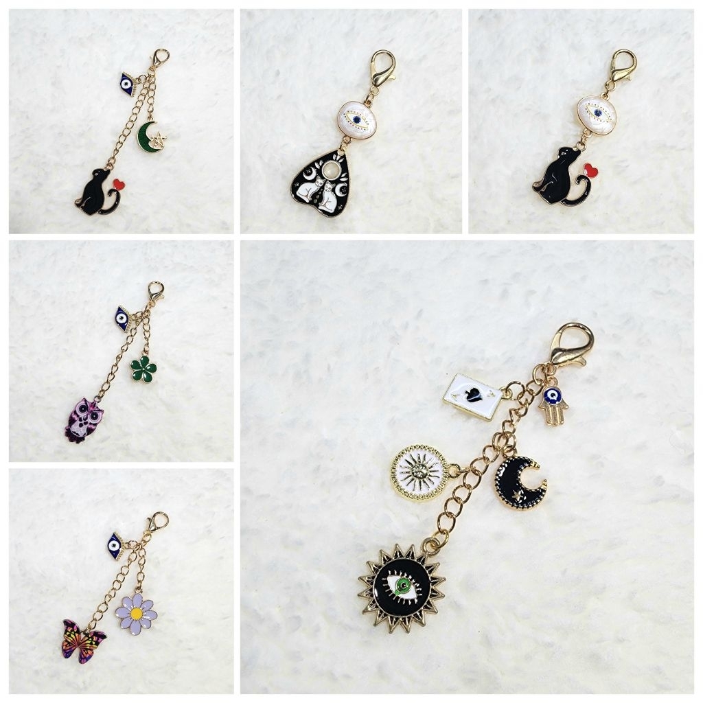 💥พร้อมส่ง‼️🇹🇭 EVIL EYE 🧿 clip ที่ห้อยมือถือ ที่ห้อยโทรศัพท์ พวงกุญแจ เครื่องราง Hamsa hand, Wicca, ข