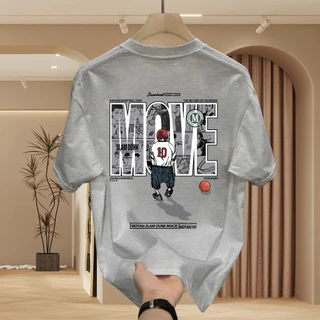 Basi💥 เสื้อยืด oversize unisex สกรีนหน้าหลัง ลาย "MOVE" ดังค์ดังค์ ผ้าคอตตอน100% ใส่สบาย แนวสตรีท ฮิปฮอป