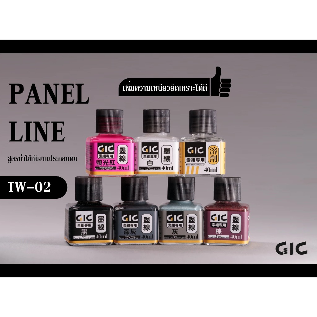 GiC TW-02 หมึก Panel Line สูตรน้ำใช้กับงานประกอบดิบ