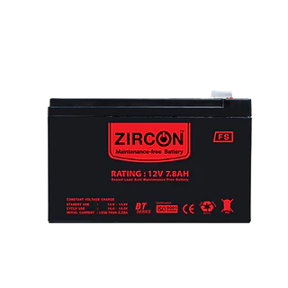Battery 12V 7.8Ah ZIRCON แบตเตอรี่แห้ง ล็อตผลิตใหม่ มือหนึ่ง100% ใช้ได้กับ UPS / ไฟฉุกเฉิน / ระบบเตือนภัย / ประกัน1ปี