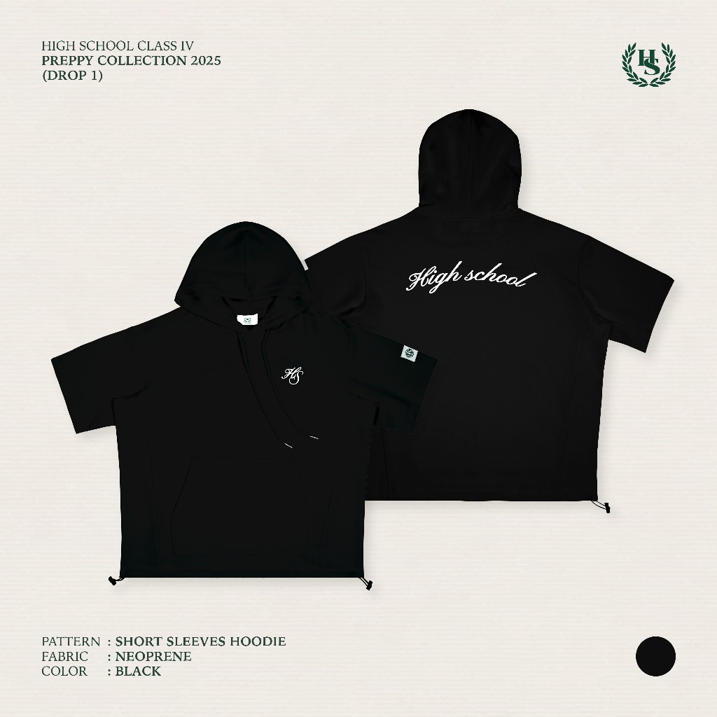 Highschool Preppy Collection 2025 Short Sleeves Hoodie เสื้อฮู้ดแขนสั้น - OTB23541