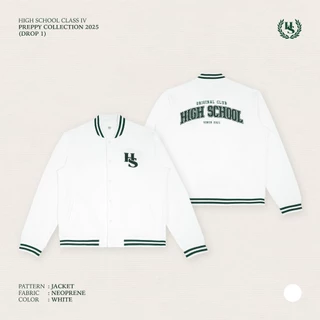 Highschool Preppy Collection 2025 Oversize Comfy Neoprene Varsity Jacket เสื้อคลุมนักศึกษา - OTB21542
