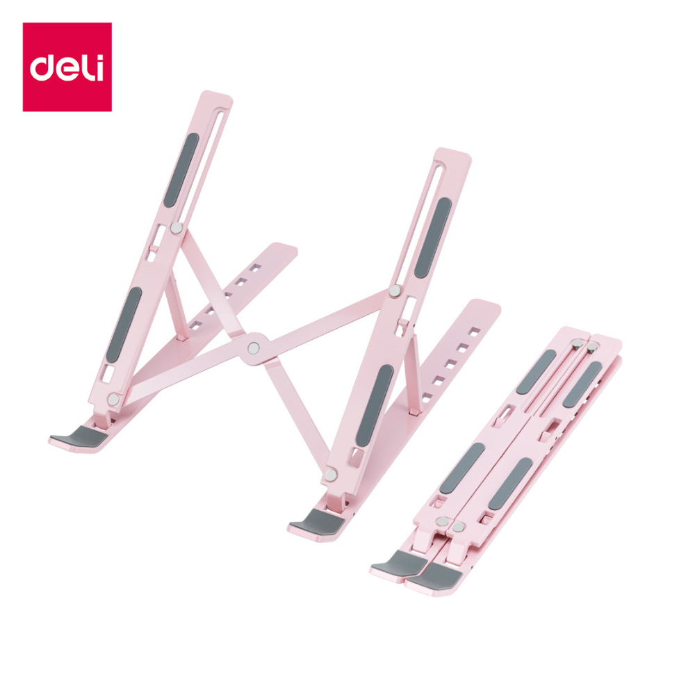 Deli แท่นวางโน๊ตบุ๊ค ที่วางโน๊ตบุ๊ค ที่วางแล็ปท็อป ปรับระดับได้ พับเก็บได้ พกพาไ