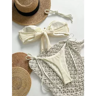 พร้อมส่งในไทย ชุดว่ายน้ำบิกินี่ ทูพีช sexy bikini เครื่องประดับรูปปลาดาว ชายหาด#0932
