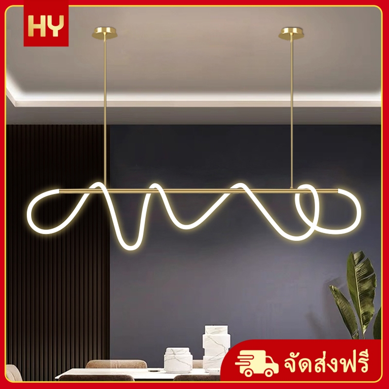 นอร์ดิกบาร์โคมไฟระย้ายาวร้านอาหาร LED Light Creative ห้องนั่งเล่นโคมระย้า Shop Light 35