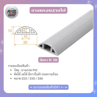 รางครอบสายไฟ ยางเกรด PVC สีขาว/ดำ/เทา ตัดง่าย ทนร้อน (ขายเป็นเมตร)
