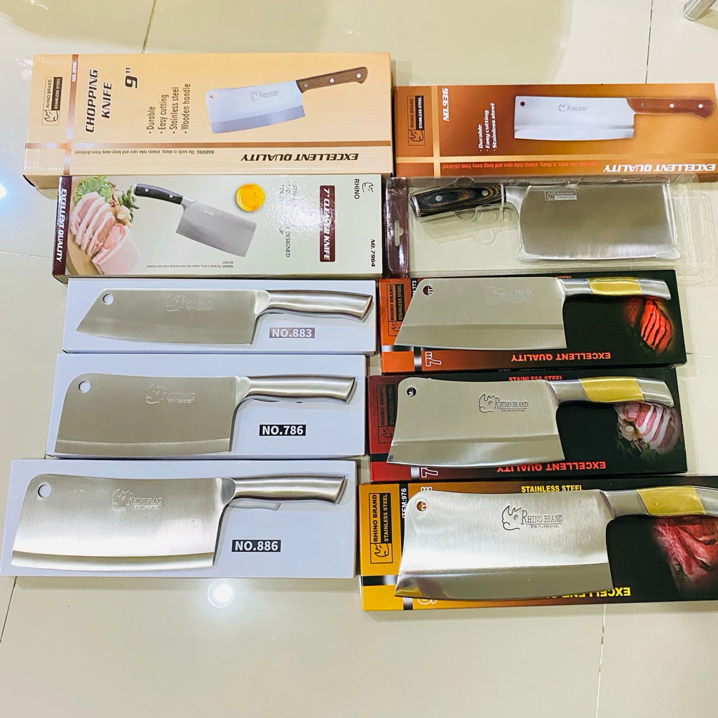 มีด Rhino มีดไรโน่ อีโต้ ตราแรด (No.976 / 776 /773 / 786/ 886 / 883 ) ด้ามสแตนเลส หลากหลายแบบ ของแท้