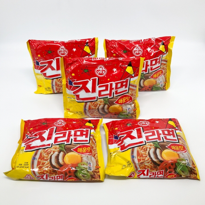 จินรามยอนเผ็ด 5 ห่อ Ottogi Jin Ramen Spicy จิน ราเมง บะหมี่กึ่งสำเร็จรูป มาม่าเกาหลี 진라면 - รูปที่ 5
