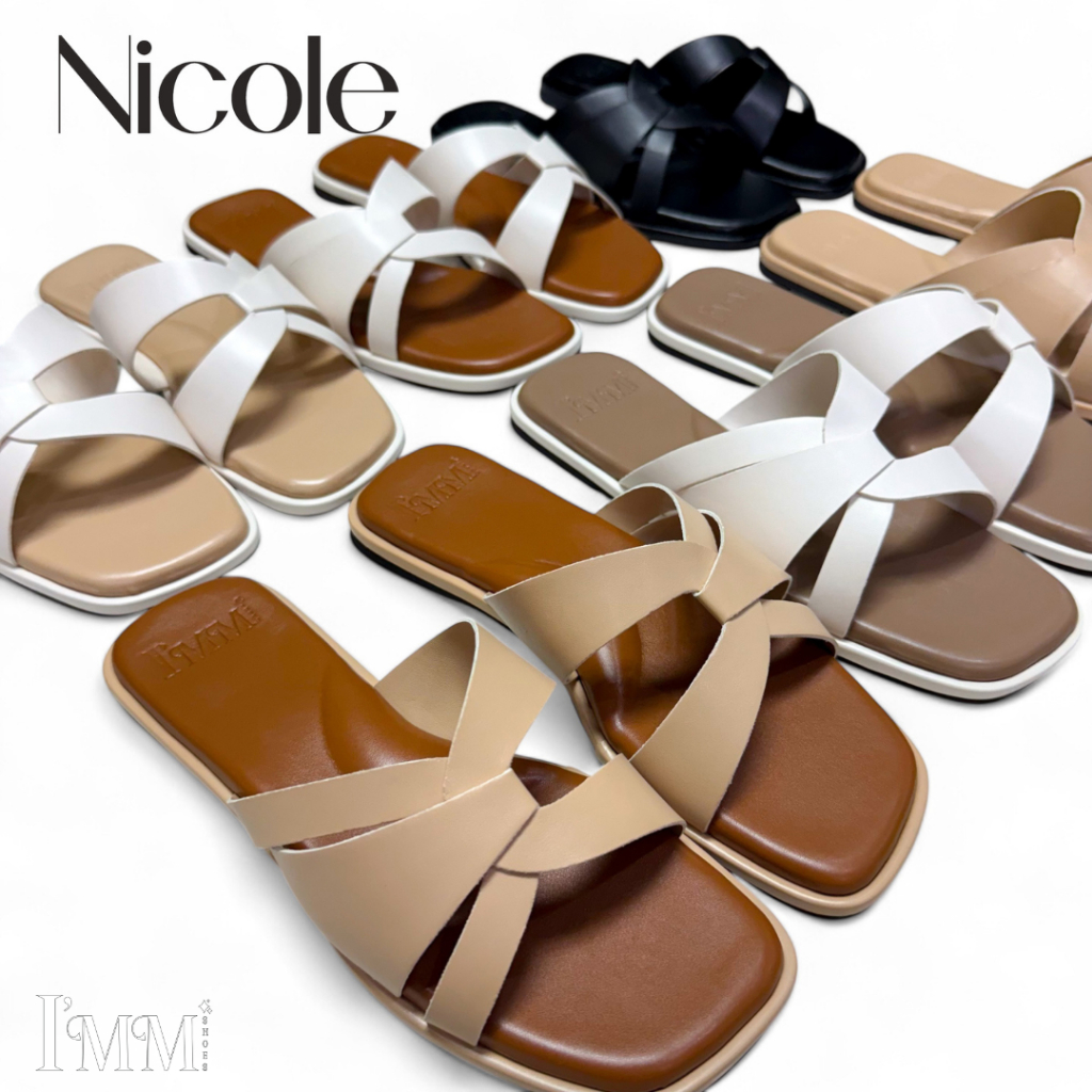 I’mm Shoes รุ่น Nicole 023 รองเท้าแตะแฟชั่น ดีไซน์หน้าสาน