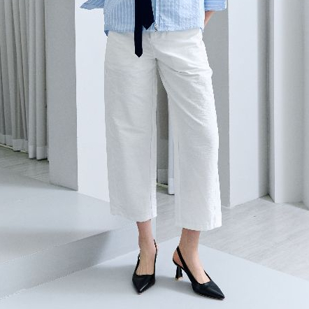 Lawyer Store | [5431403] กางเกงสแลคขาตรงพับปลาย แต่งกระเป๋าข้างดีไซน์หรู  เนื้อผ้าเบา สบาย ใส่ได้ในทุกโอกาส - รูปที่ 4