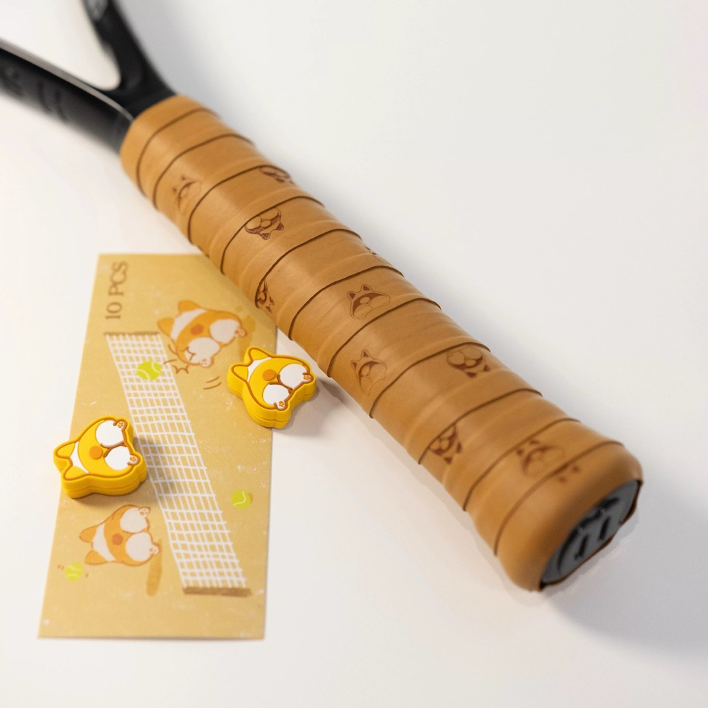 [พร้อมส่ง] Gusto Tennis overgrip เทปพันด้ามไม้เทนนิส ลาย Corgi (แบ่งขาย)