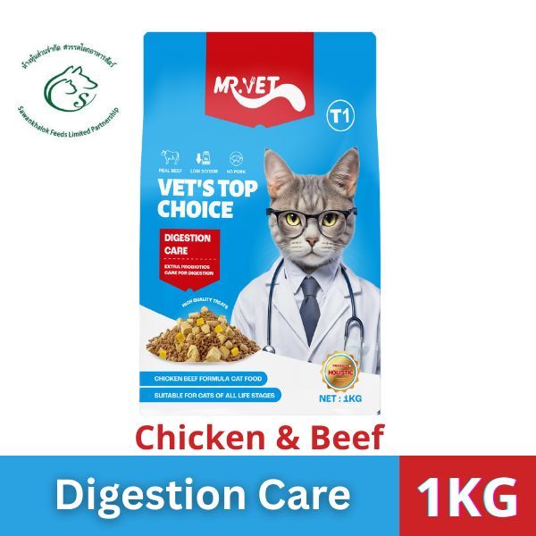 Mr.Vet  อาหารเม็ดแมวดูแลสุขภาพเฉพาะด้าน บรรจุ 1kg
