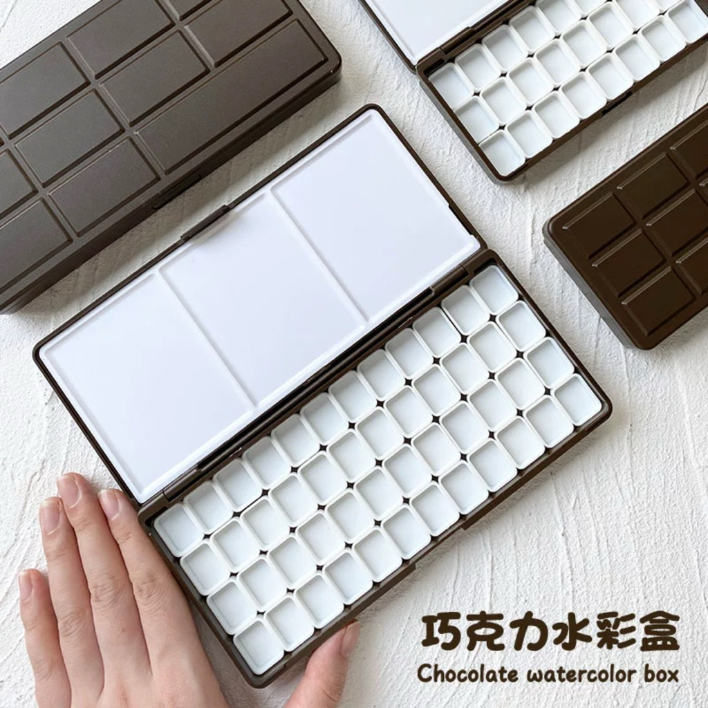 กล่องใส่สีน้ำ Chocolate watercolor box ตลับพลาสติก จานสี สีน้ำ 24 40 44 80 ช่อง ขนาด 0.5 1 2 ml – โปรปัง