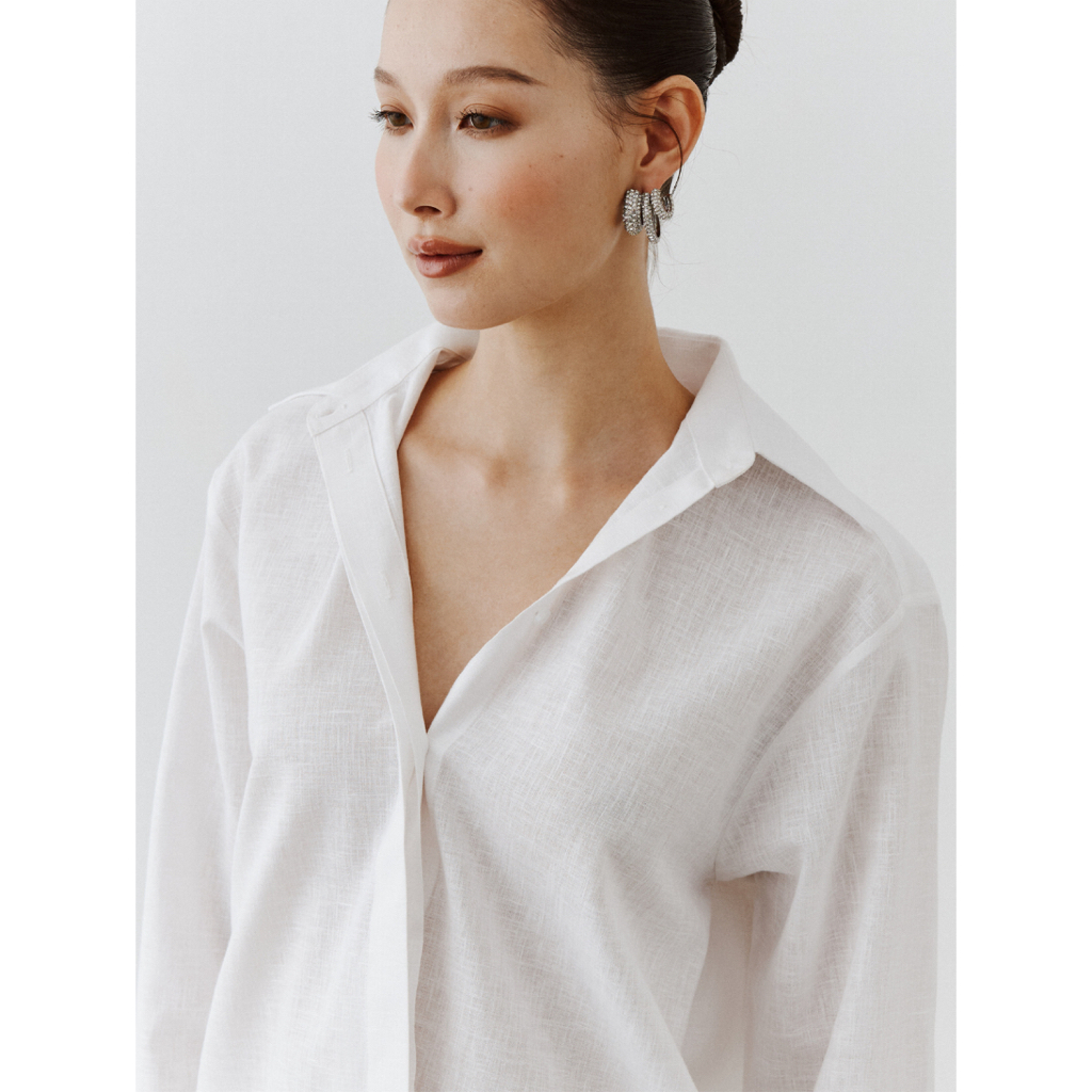 AOPxDAO - Blended Linen Shirt เชิ้ตทรง loose-fit ผ้าลินิน