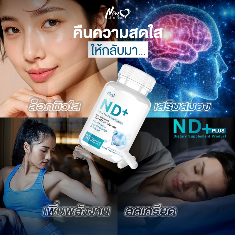 ใหม่ ❗❗ NAD+ 30 แคปซูล อาหารเสริมเพื่อสุขภาพ ชะลอวัย ผิวสดใส ลดเลือนริ้วรอย - รูปที่ 5