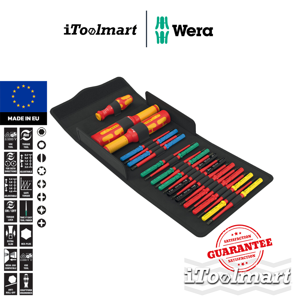 WERA ชุดไขควงทอร์ค Kraftform Kompakt VDE Safe-Torque Speed control cabinet Set 1 05006633001 23 ชิ้น